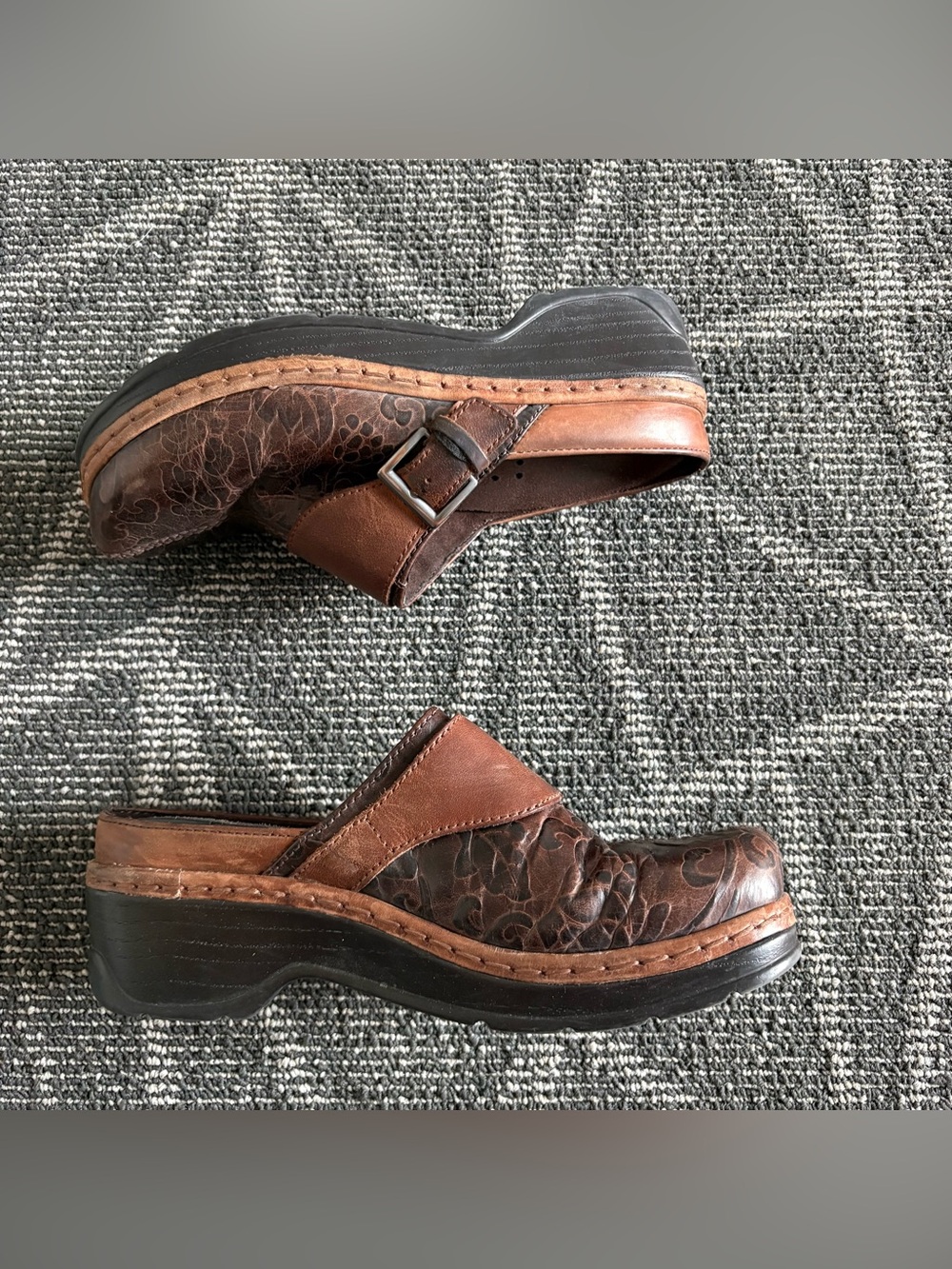 Klogs Footwear Brown Leather Austin Slip On Clogs Comfort Women’s 8.5
